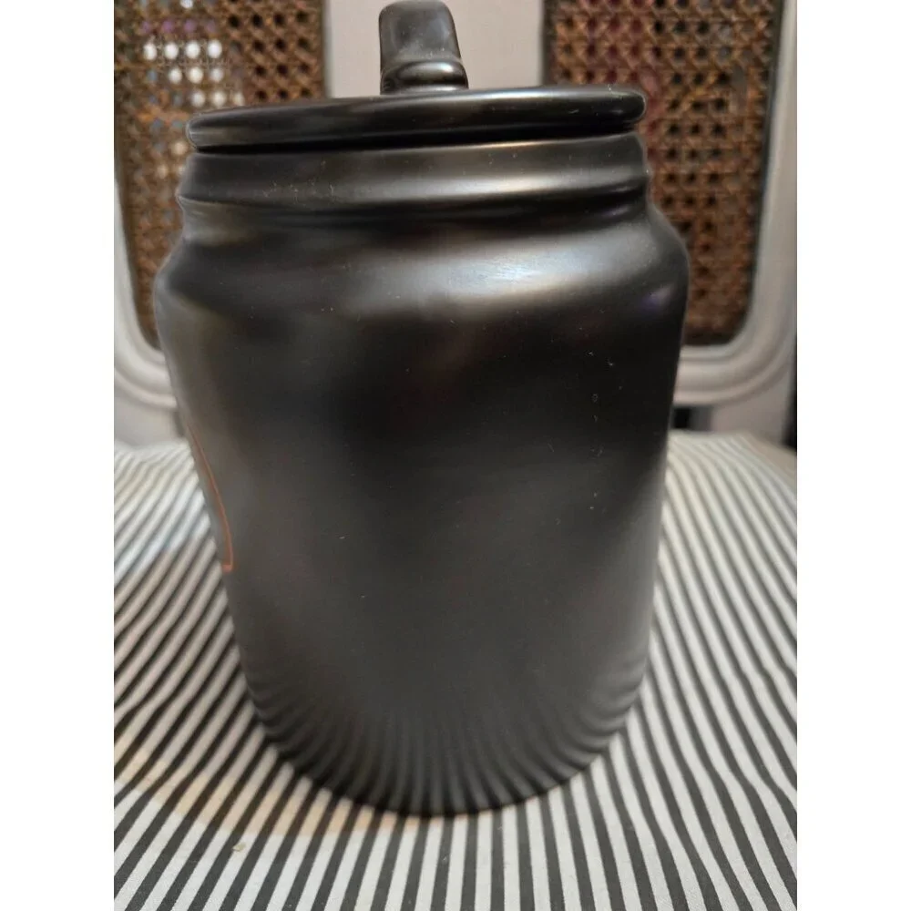 NWT Rae Dunn Halloween Haunted Canister Black Orange